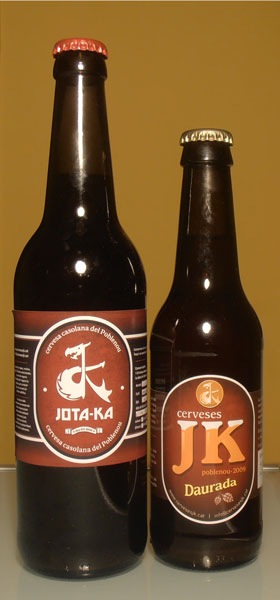 Les nostres cerveses artesanes abans la JOTA-KA i ara la JK (JK Daurada a la foto)